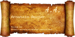 Arnstein Aszter névjegykártya